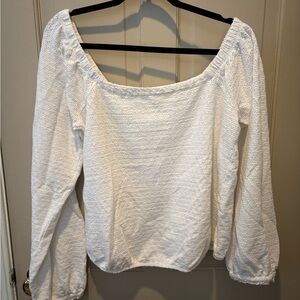 Free People White Textured Blouse